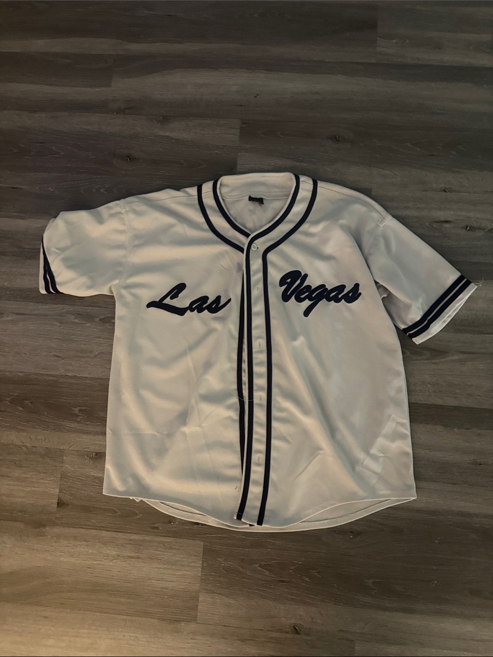 Las Vegas White & Navy Baseball Jersey
